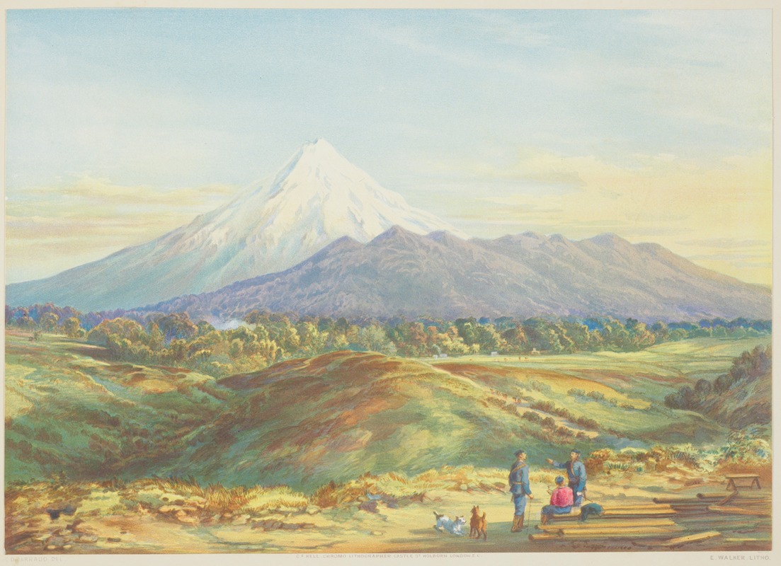 Charles Decimus Barraud - New Zealand Graphic and Descriptive. Mt Egmont.