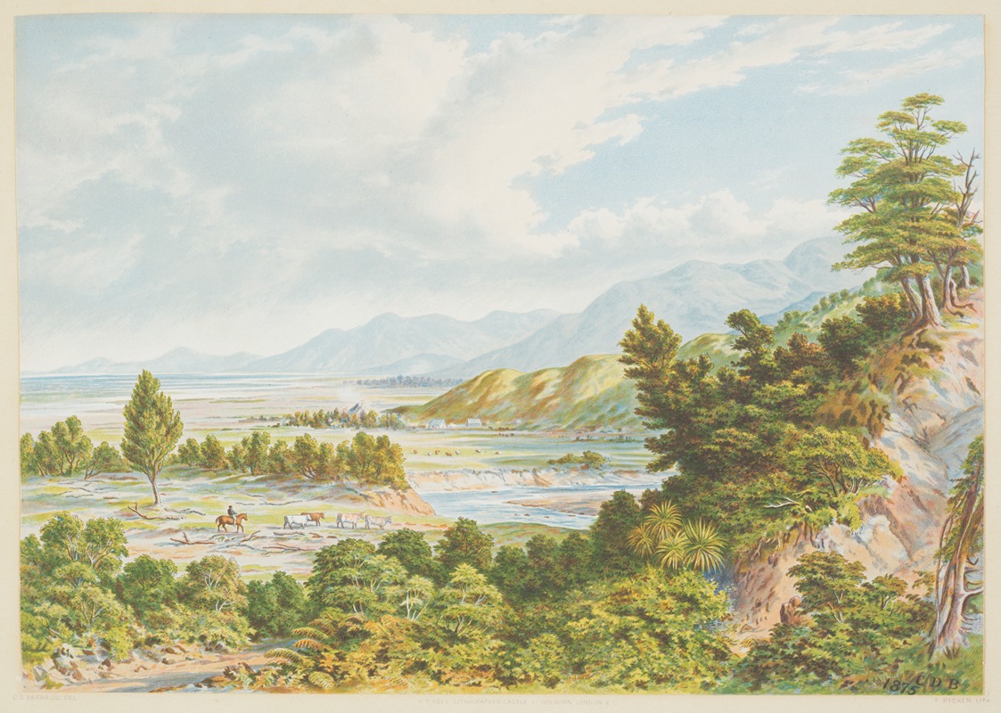 Charles Decimus Barraud - New Zealand Graphic and Descriptive. Wairarapa Lake.