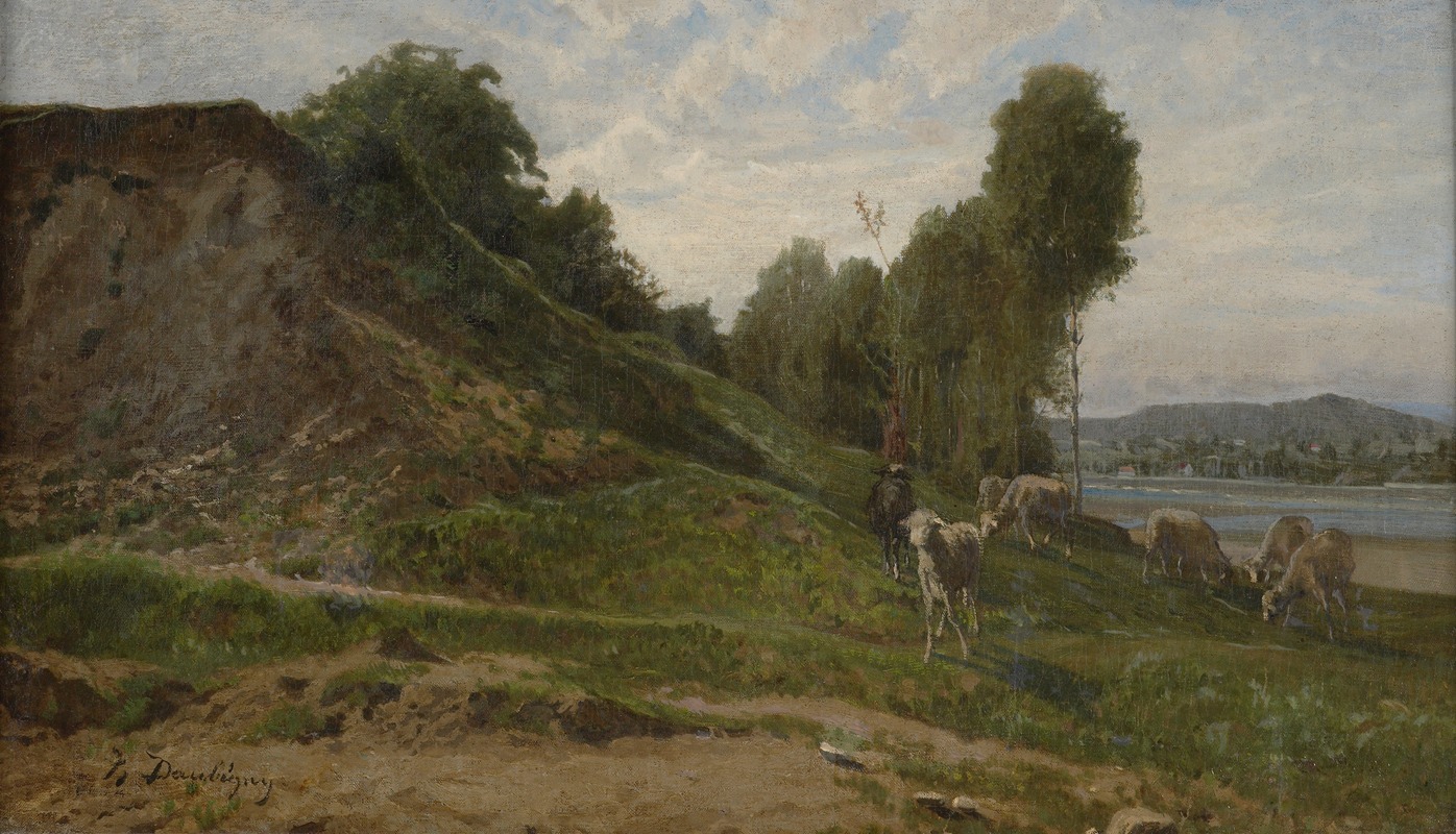 Charles François Daubigny - Landscape with sheep
