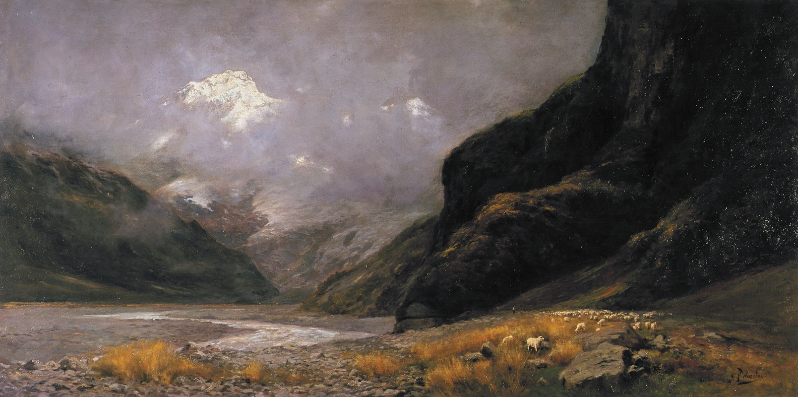 Charles Nathaniel Worsley - Mt. Sefton, from Hermitage