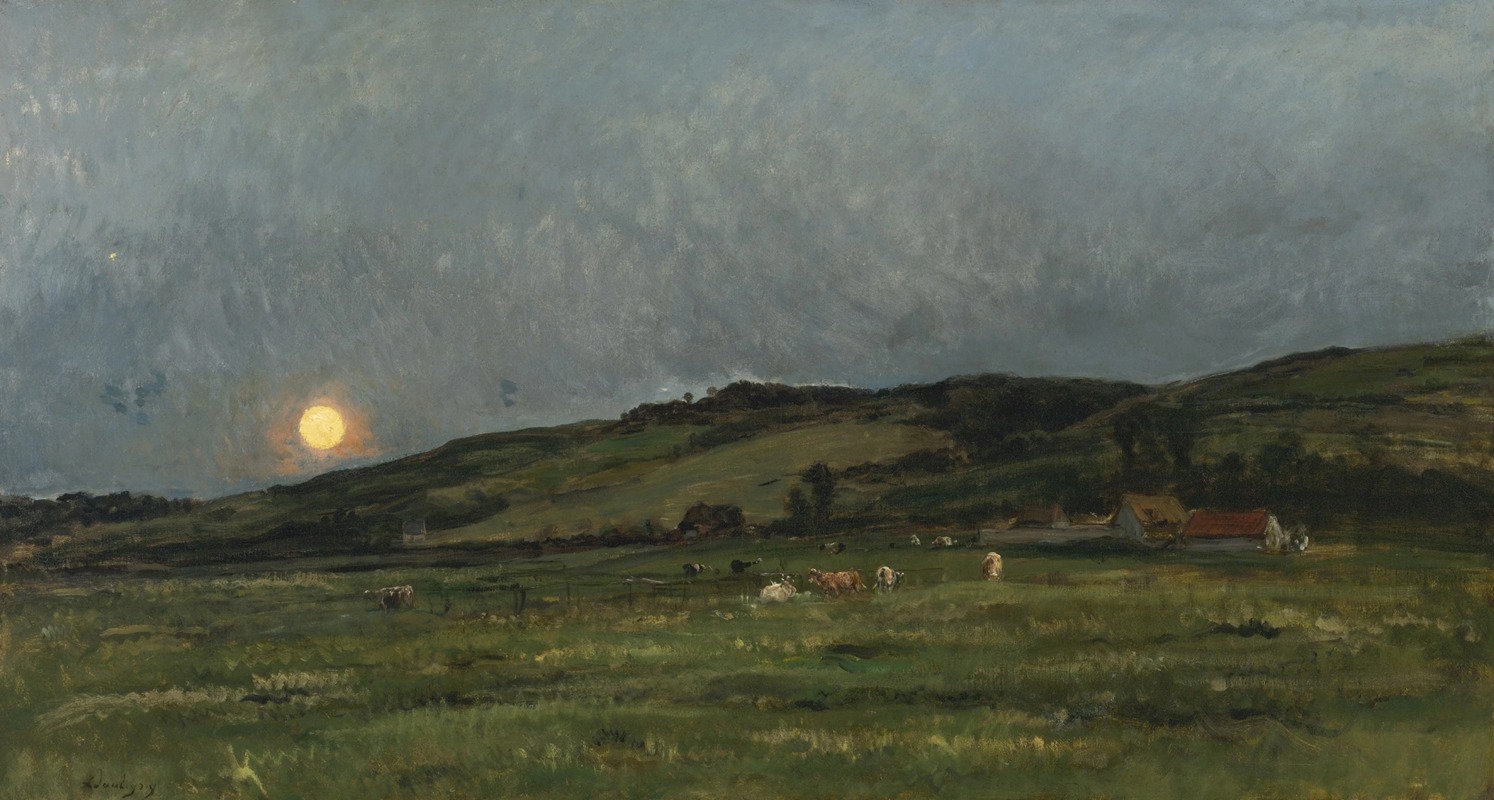 Charles François Daubigny - Landscape with Cows