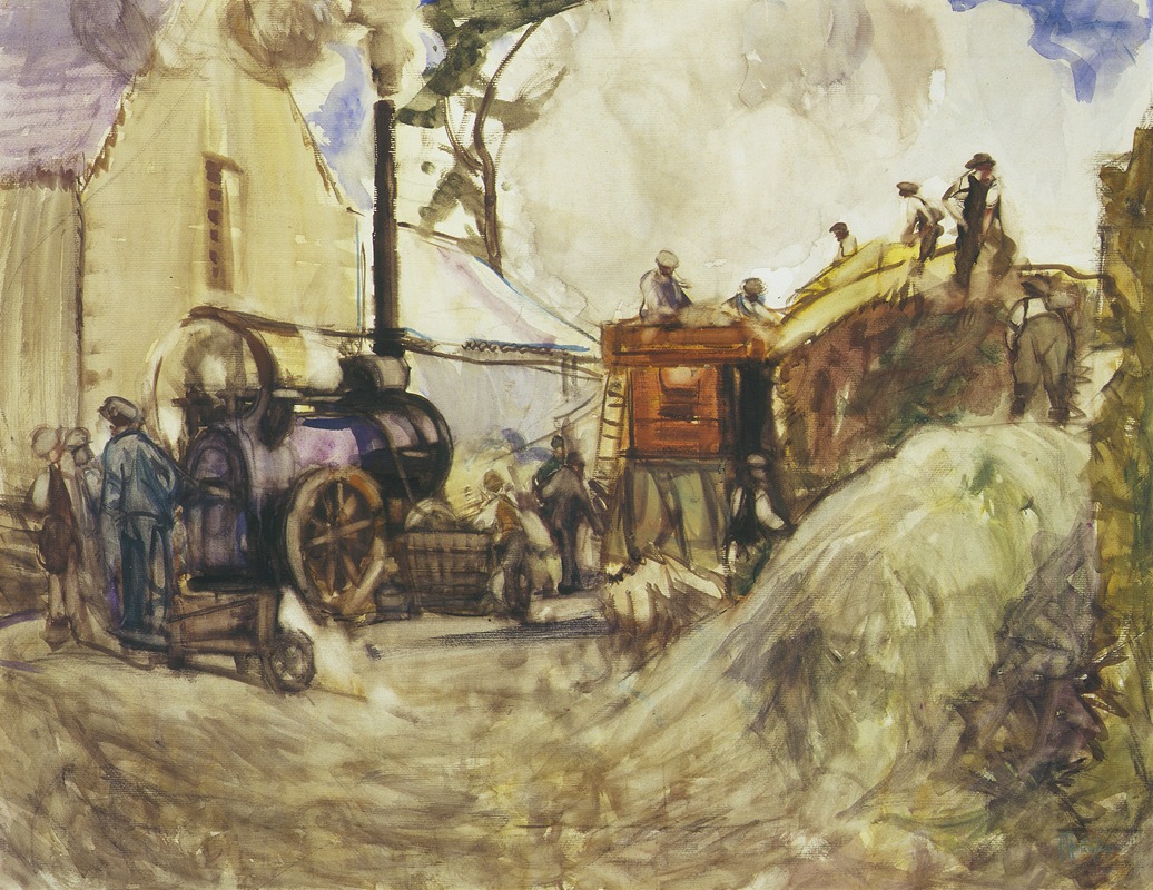 Frances Hodgkins - Threshing in the Cotswolds