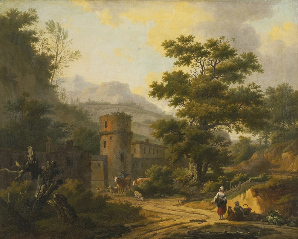 Frans Swagers - Mountainous Landscape with a Village