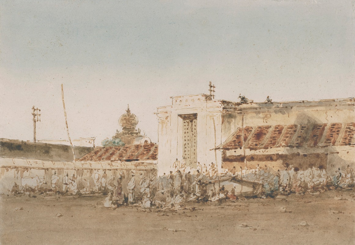 George Chinnery - The entrance to ‘the Honourable East India Company’s pagoda’, Madras