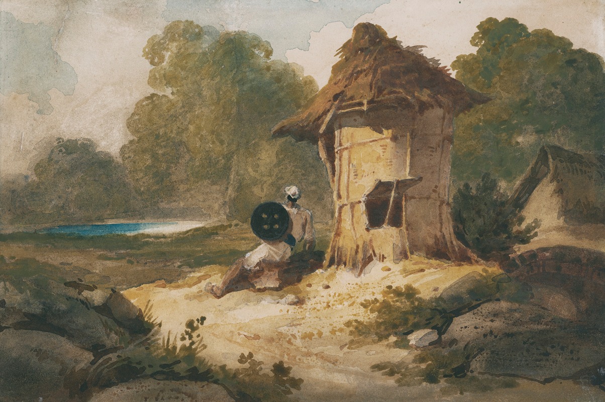George Chinnery - A watchman at a lookout post, Bengal