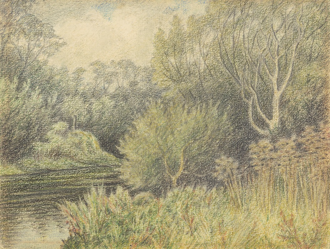 George Sherriff - Untitled. [River scene with willows]