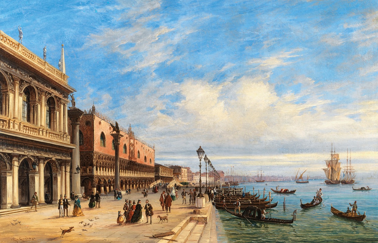 Giovanni Grubas - Venice, View of the Molo with the Libreria and the Doge’s Palace