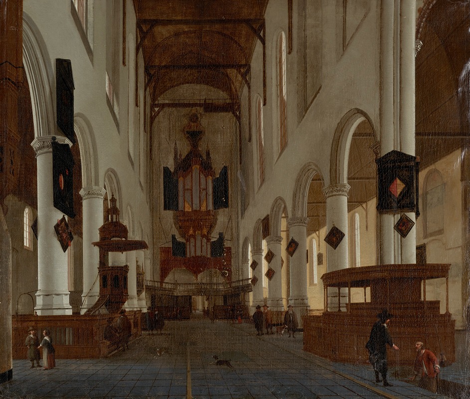 Hendrick Cornelisz. van Vliet - An interior of the Oude Kerk, Delft, looking west