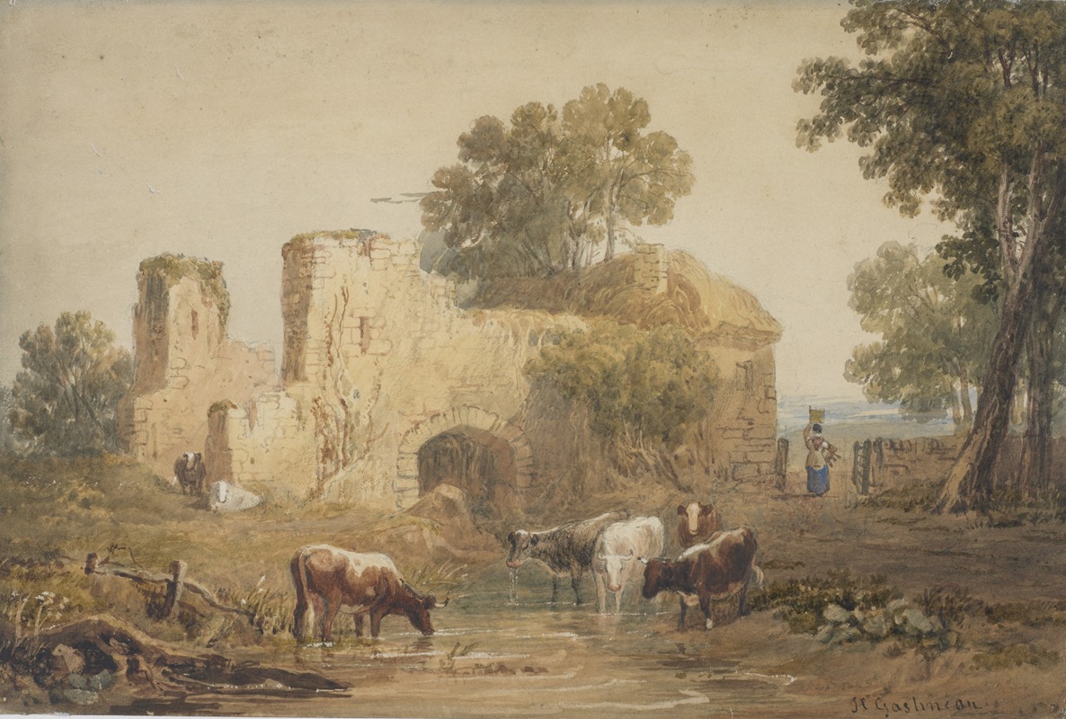 Henry Gastineau - Landscape with ruined building