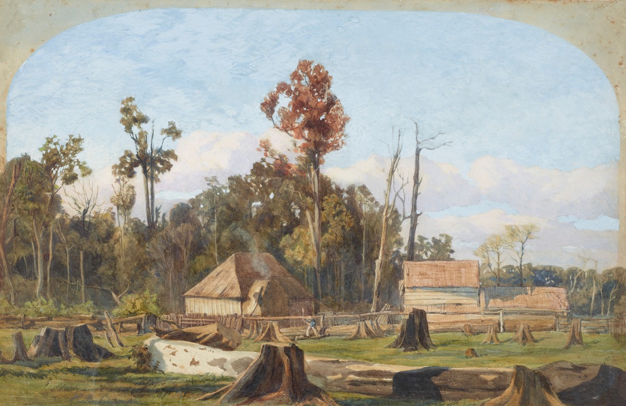 James Crowe Richmond - Settler’s home, Merton, near New Plymouth