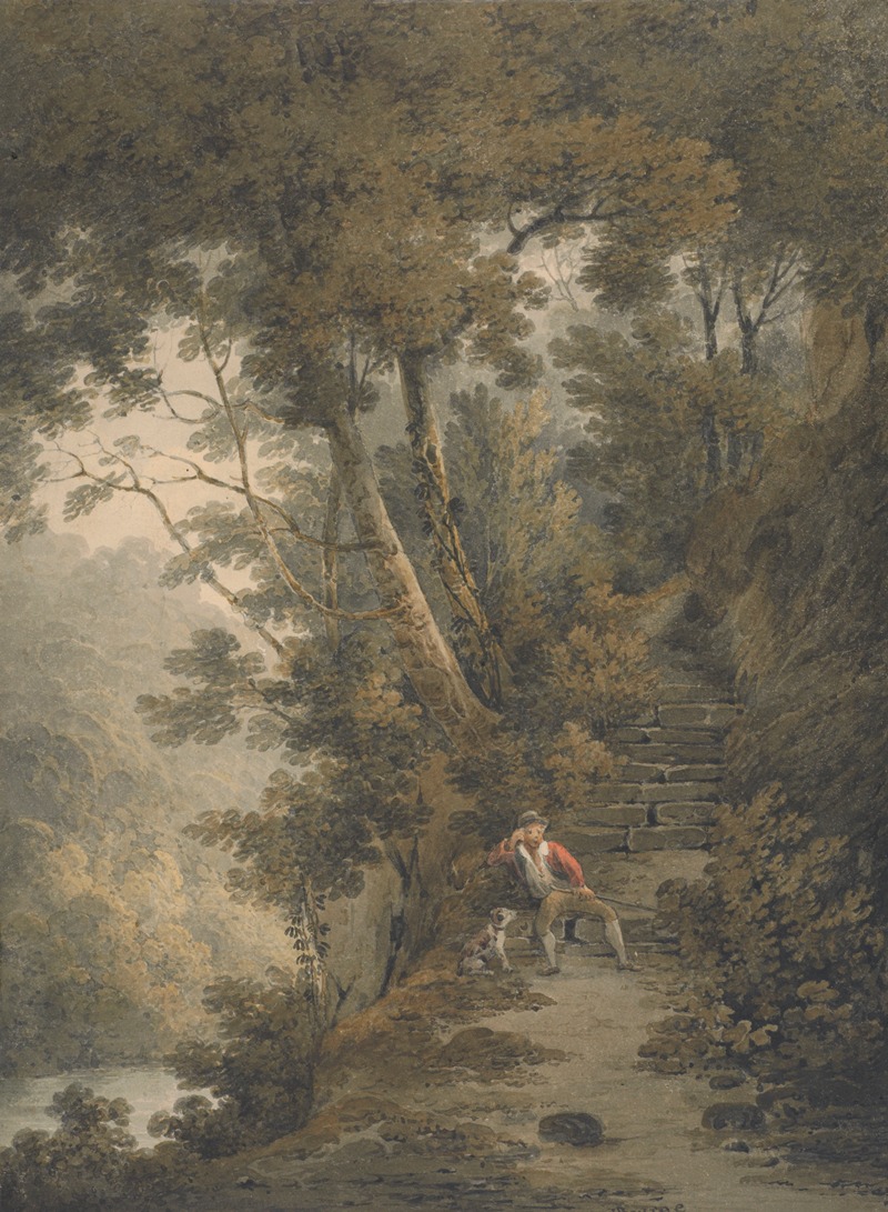 James Bourne - A scene in the woods at Bolton Abbey, Yorkshire