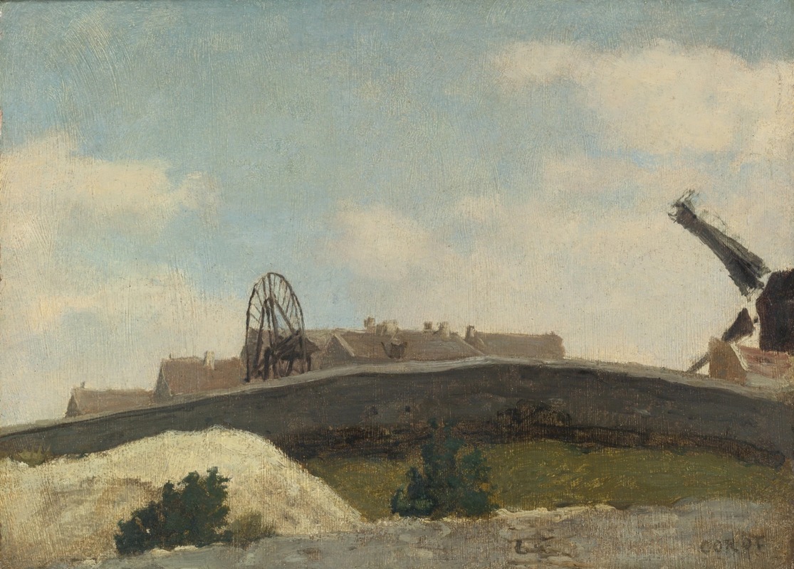 Jean-Baptiste-Camille Corot - Montmartre, mur et moulin