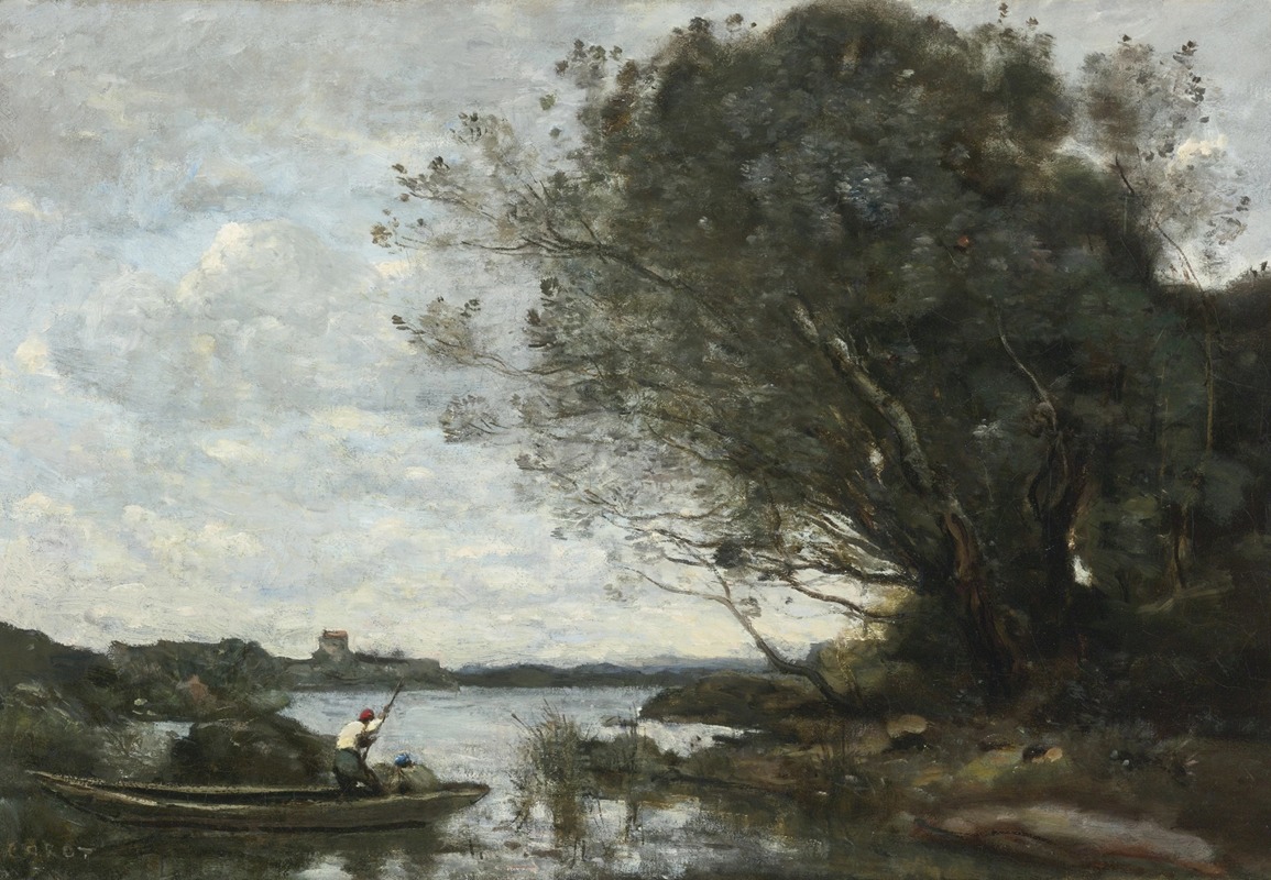 Jean-Baptiste-Camille Corot - Le bateau chargé de foin
