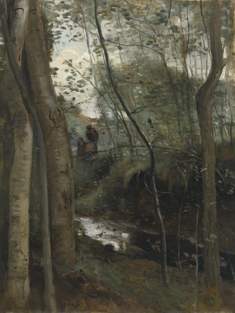 Jean-Baptiste-Camille Corot - Un ruisseau sous bois