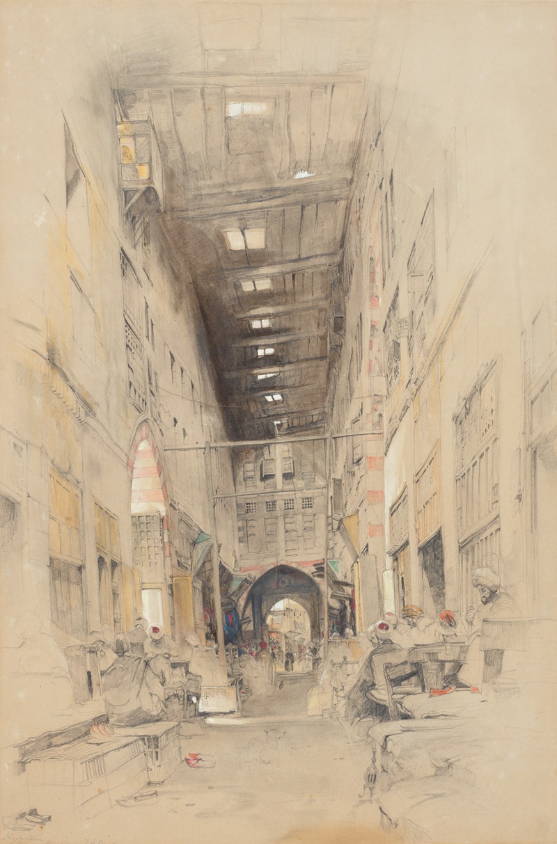 John Frederick Lewis - The Bezestein Bazaar, El Khan Khalil, Cairo