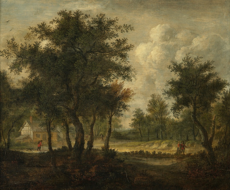 Meindert Hobbema - Landscape with figures