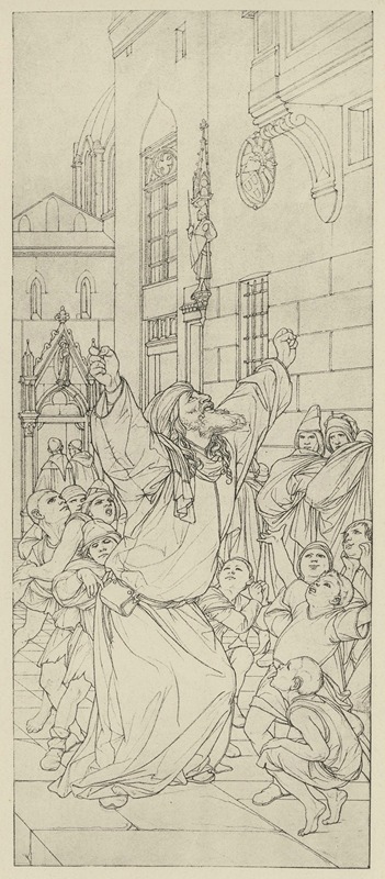 Eduard von Steinle - Shylock von den Strassenjungen verspottet
