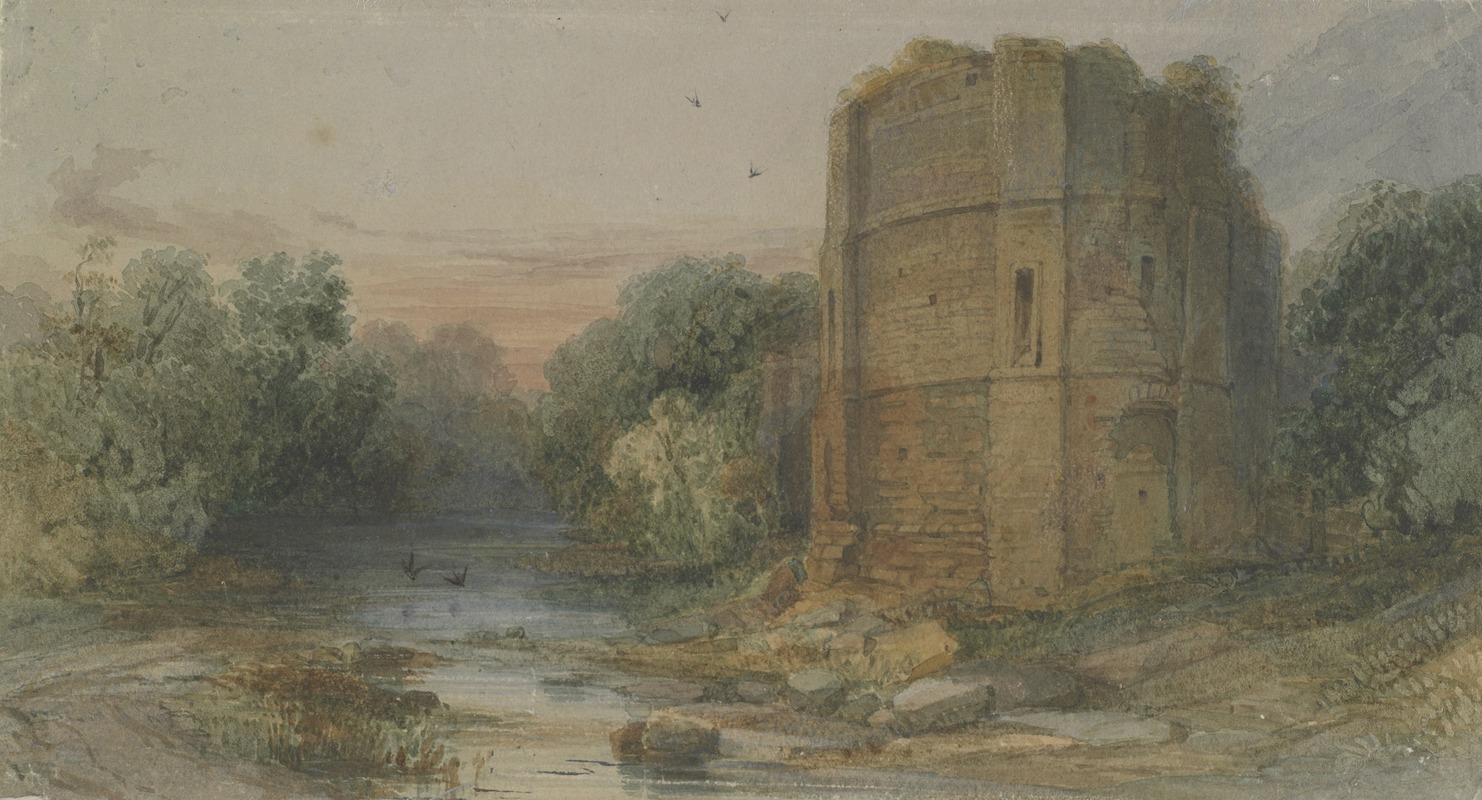 Richard Leitch - Ruins by a stream