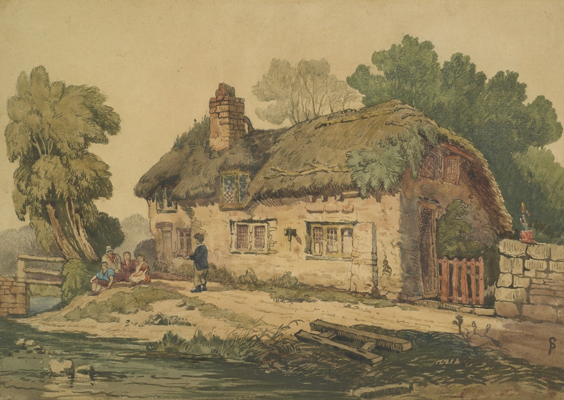 Samuel Prout - Brook and cottage