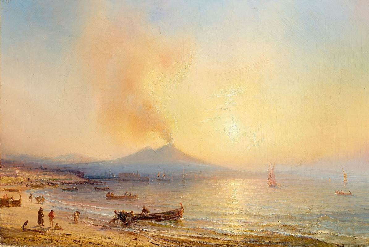 Théodore Gudin - The Gulf of Naples with View of Mount Vesuvius
