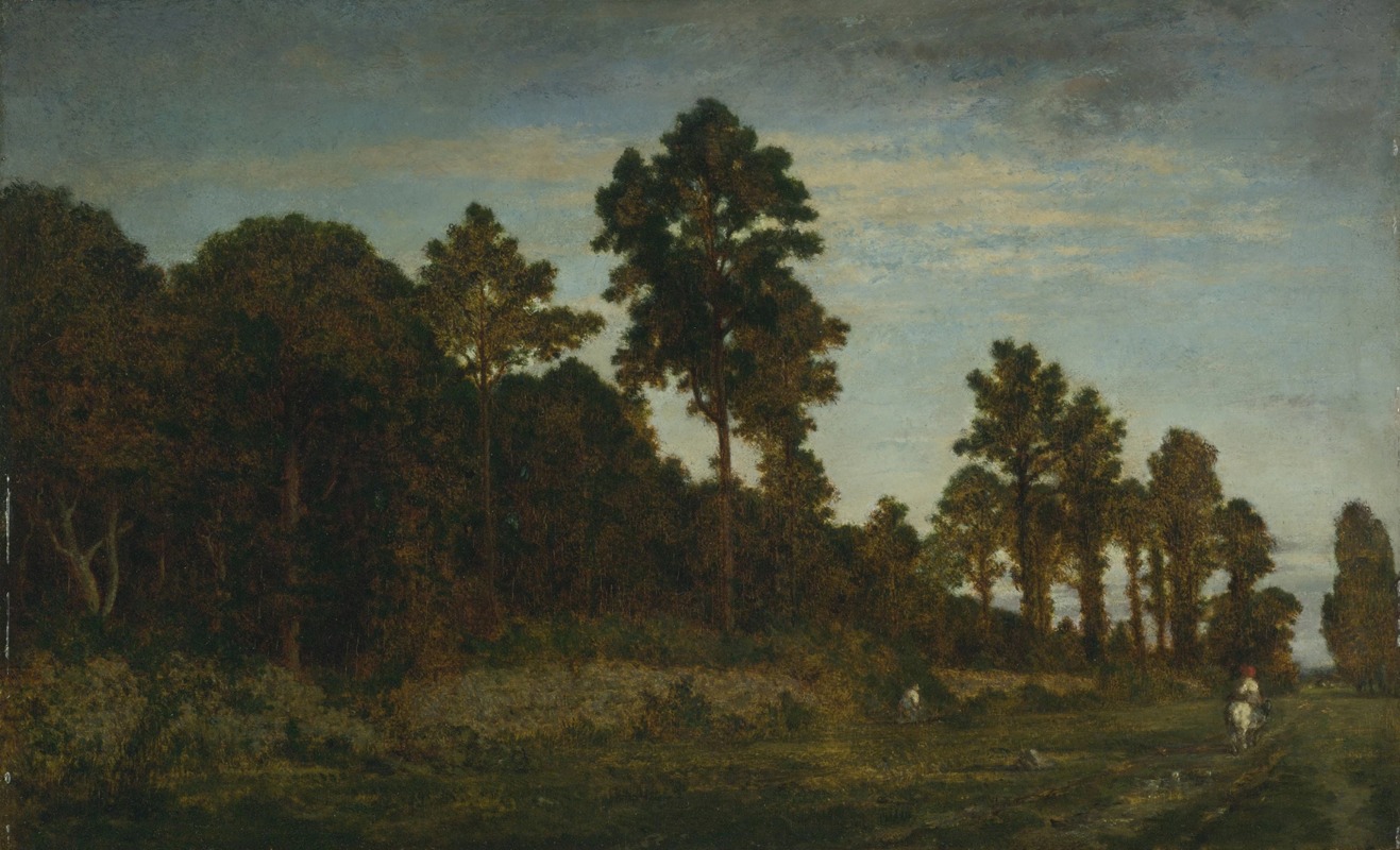 Théodore Rousseau - Cavalier à la lisière d’un bois