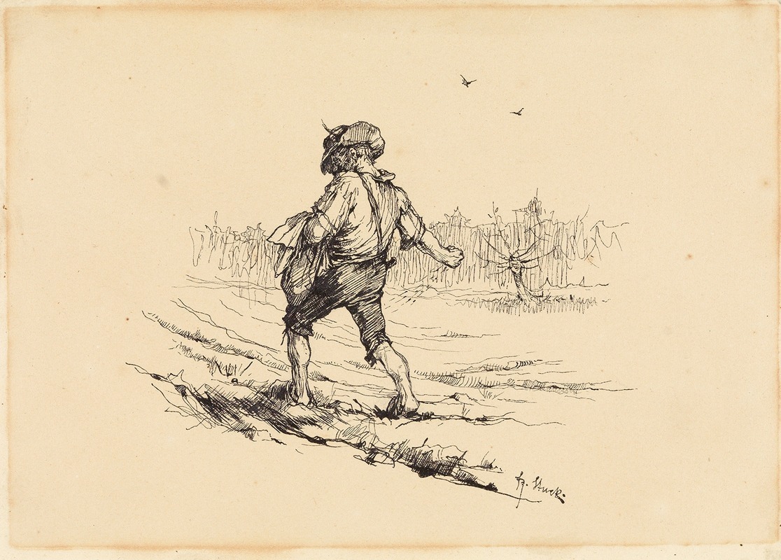 Franz von Stuck - Der Monat März (Sähmann auf dem Feld, aus der Zeit des Siegfrid-Kalenders)