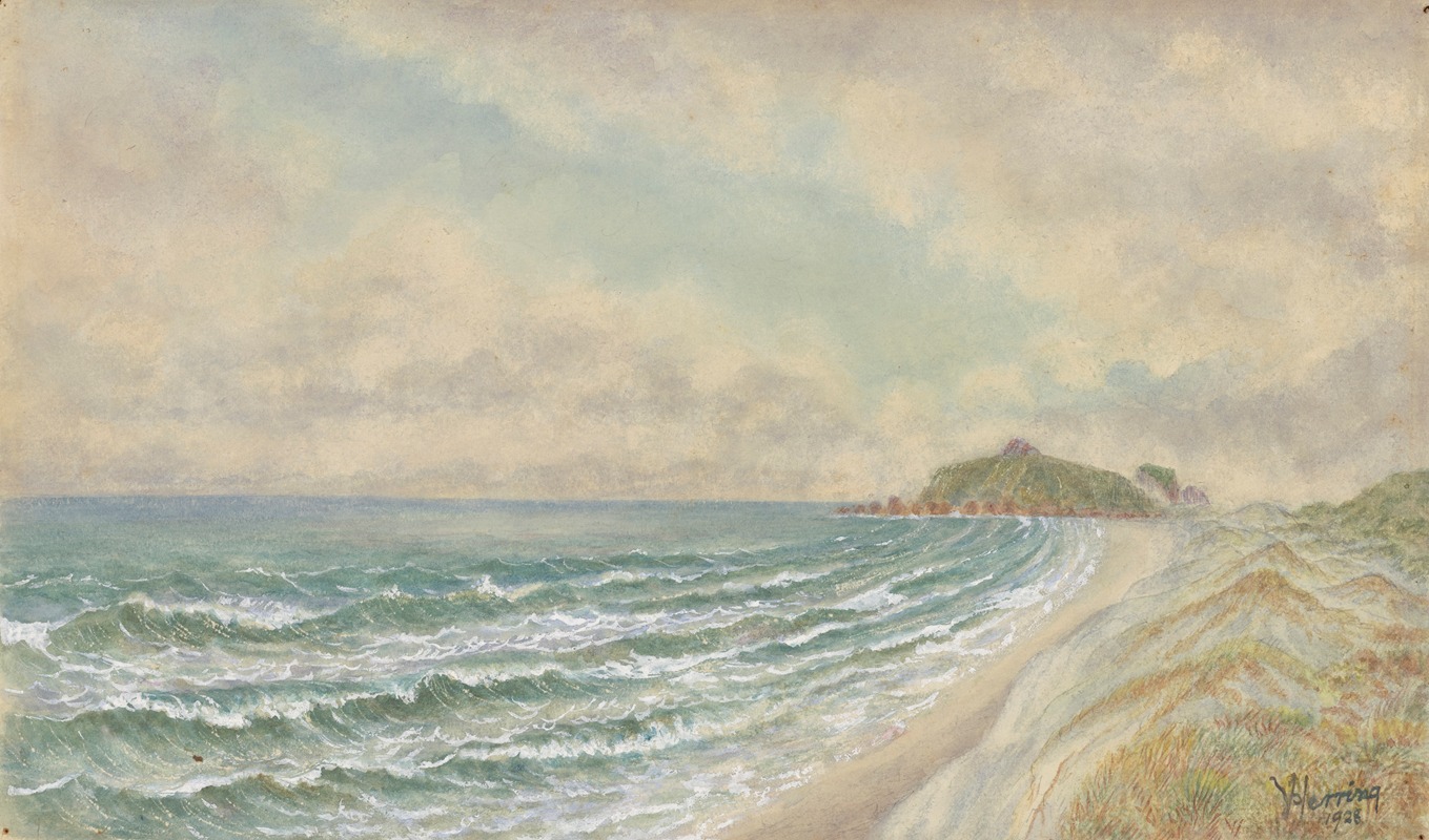 William Francis Herring - Nine mile beach looking North from Totara