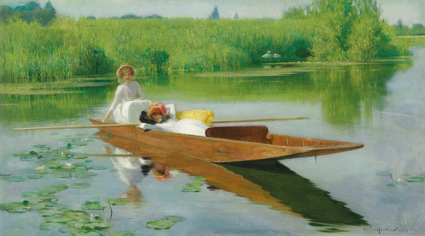 Arthur Hacker - Punting on the Thames
