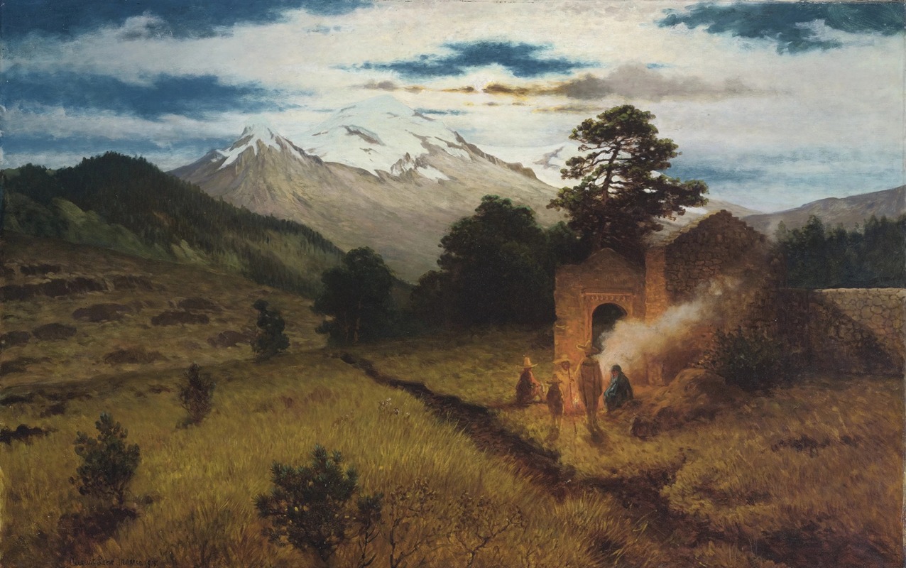 August Löhr - Landscape with the Iztaccíhuatl in the Background