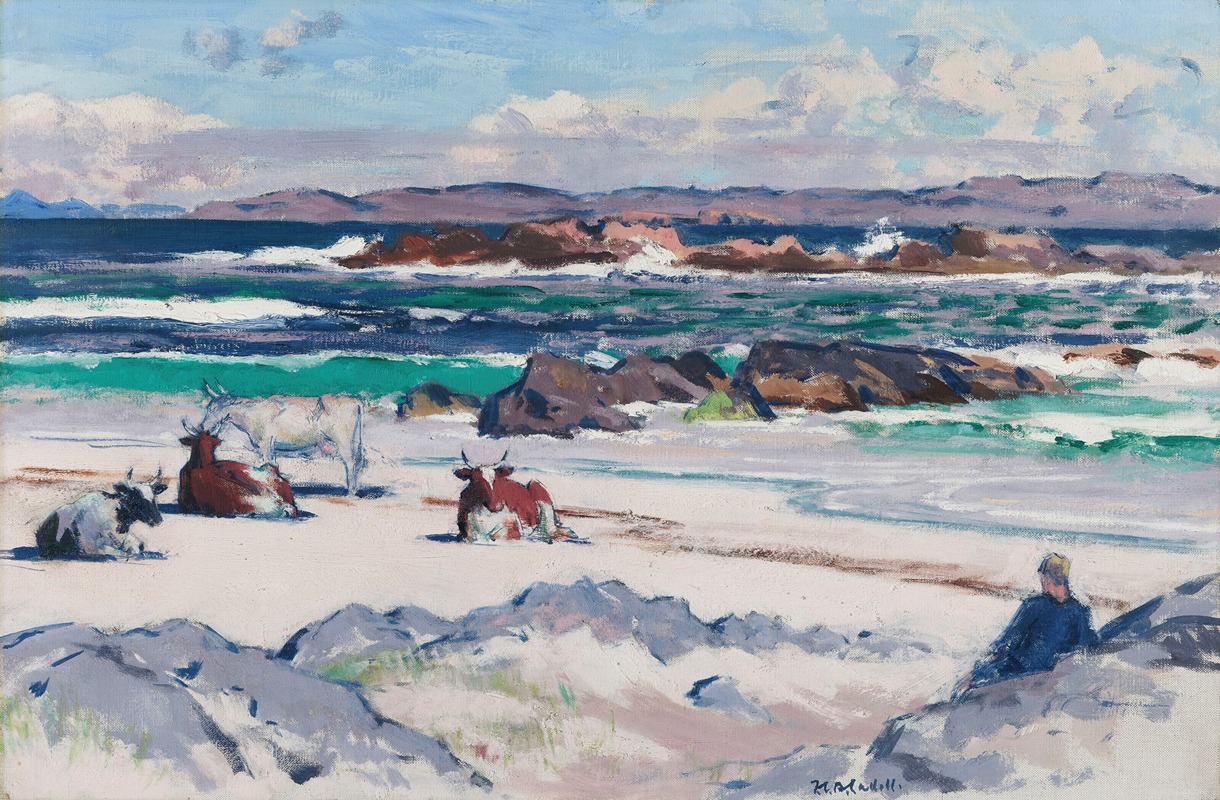 Francis Campbell Boileau Cadell - Cattle on the Shore, Iona