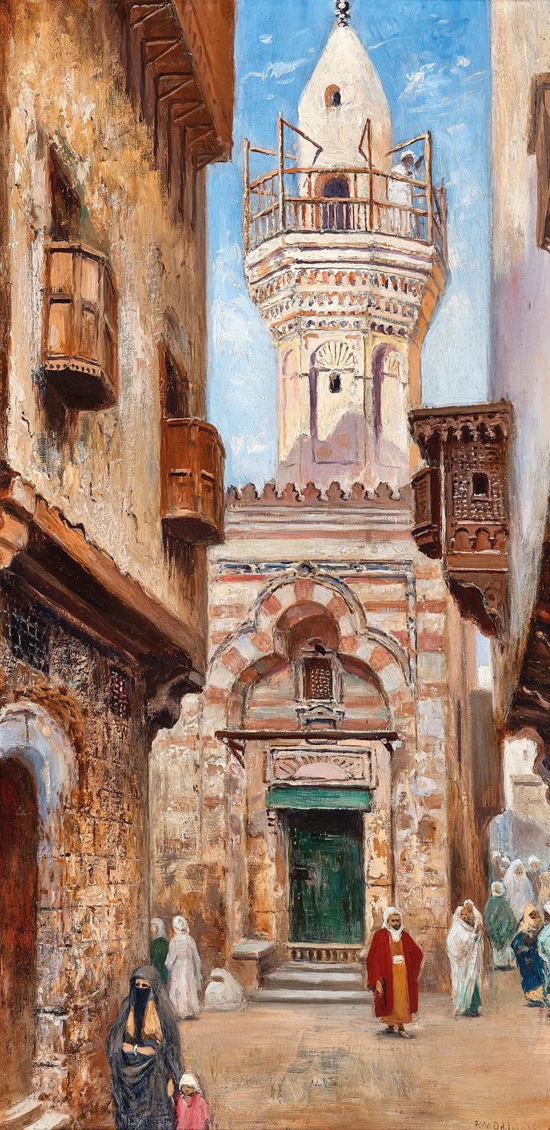 Frans Wilhelm Odelmark - Cairo, a street scene at Khan Al Khalili bazaar