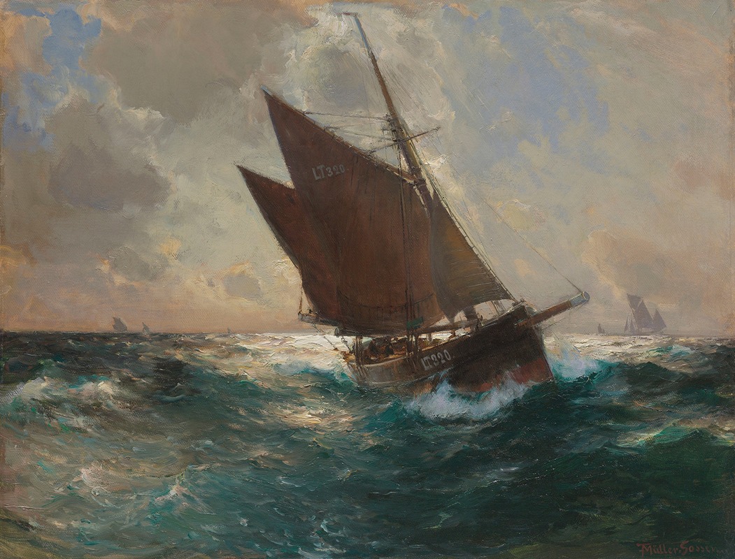 Franz Müller-Gossen - The Lowestoft Boat, off Cornwall