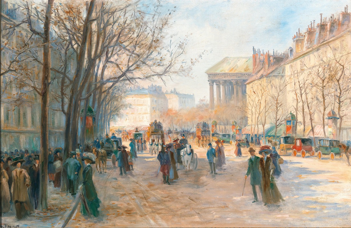 Georges Fraipont - Paris, Flaneurs at la Madeleine