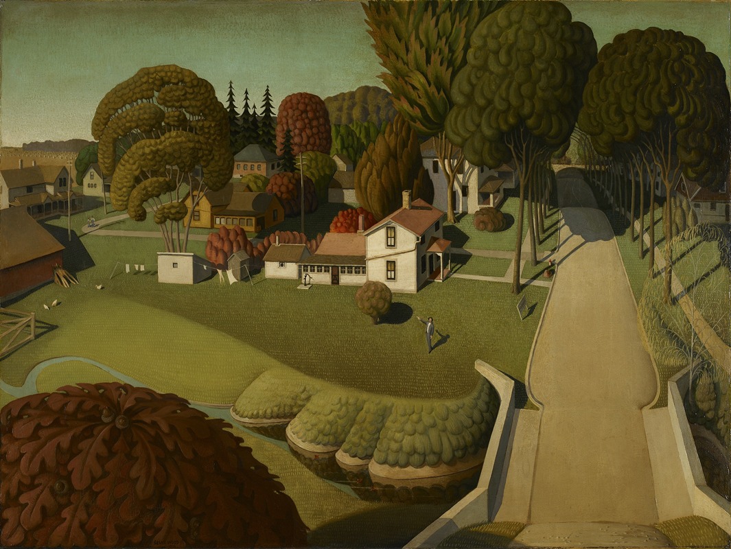 Grant Wood - The Birthplace of Herbert Hoover, West Branch, Iowa