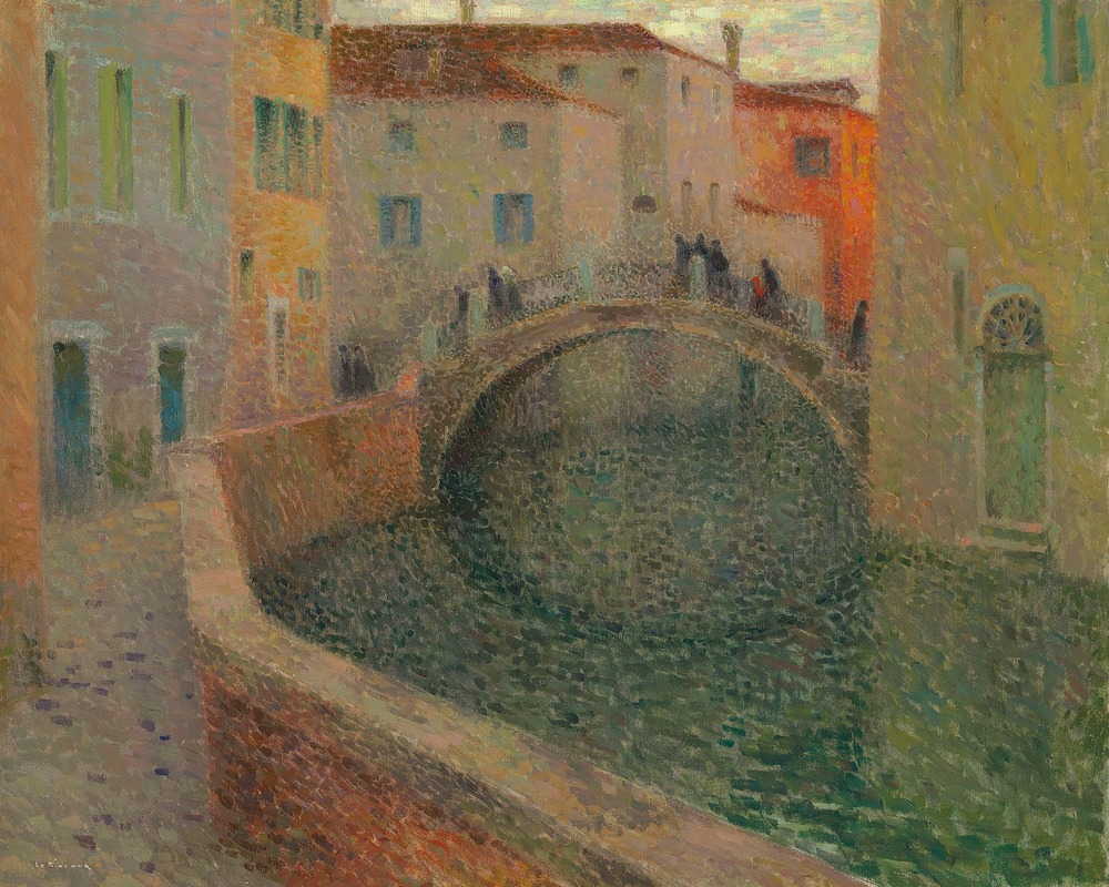 Henri Le Sidaner - Le petit canal, soir gris, Venise