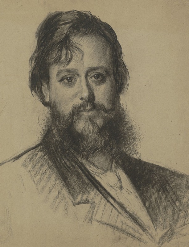 Thérèse Schwartze - Portret van een man met baard, van voren