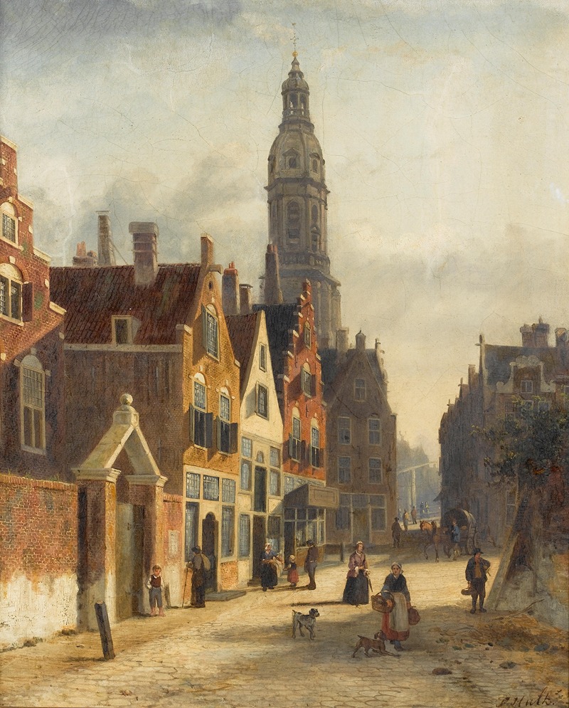 Johannes Frederik Hulk - A busy Dutch street