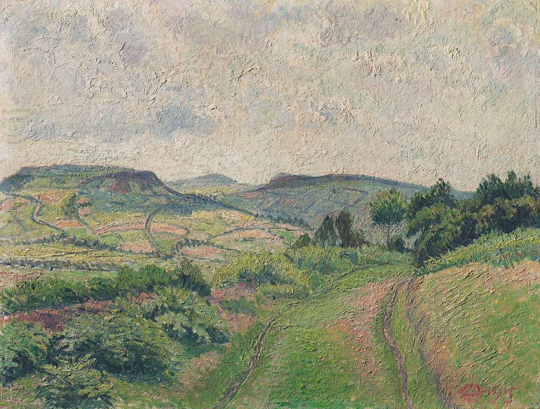 Lucien Pissarro - A Hilly Landscape