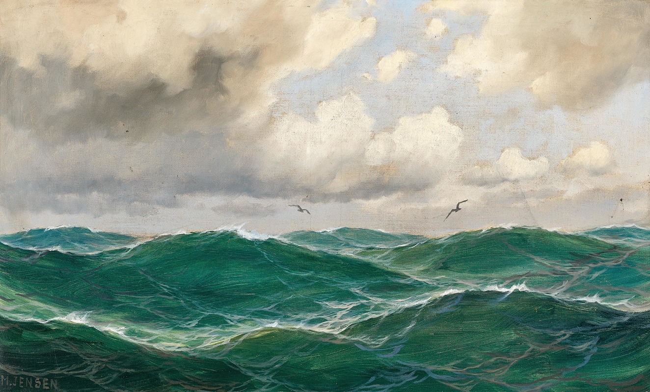 Max Jensen - A seascape with seagulls