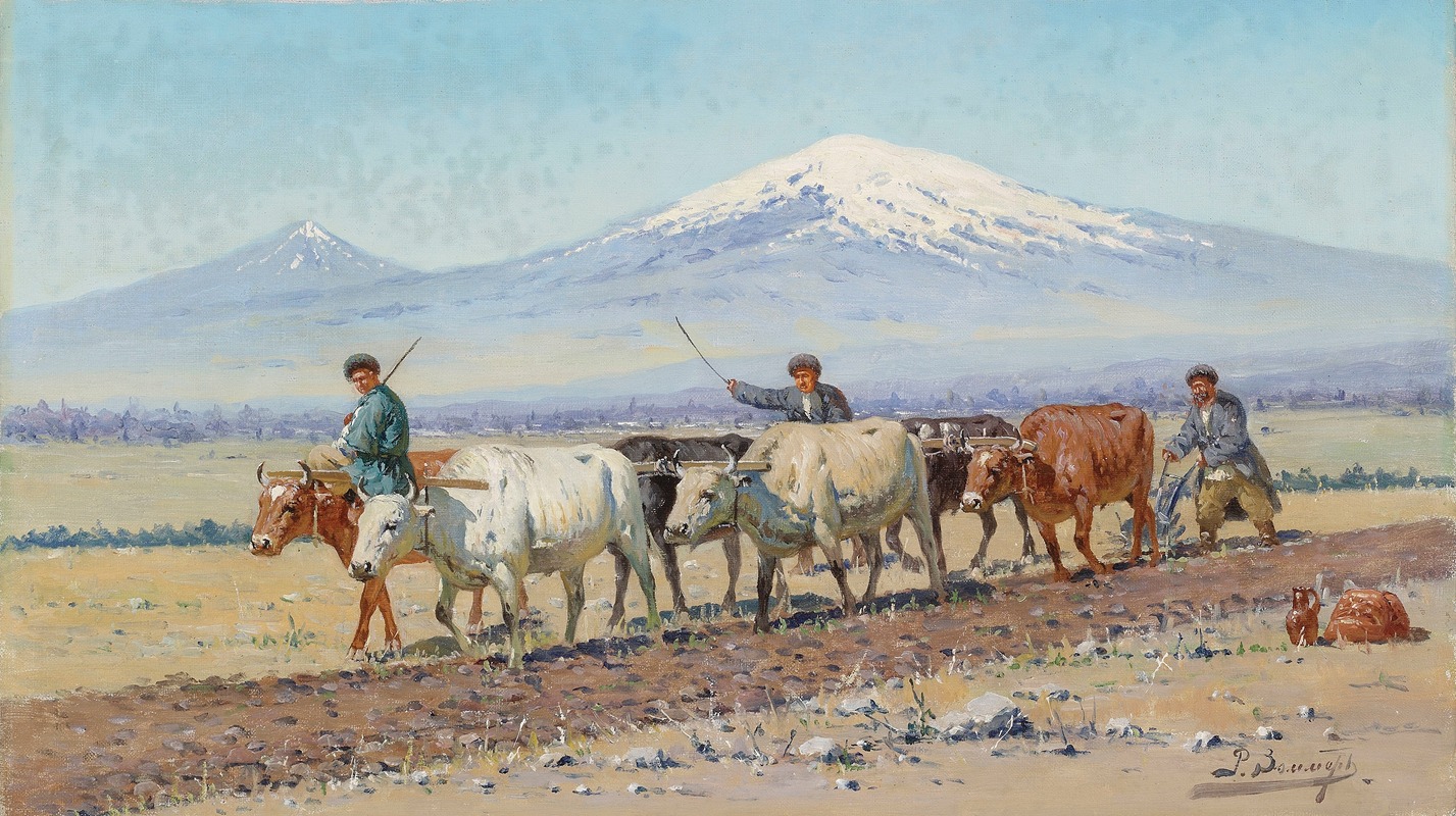 Richard Karlovich Zommer - Driving oxen, Mount Ararat