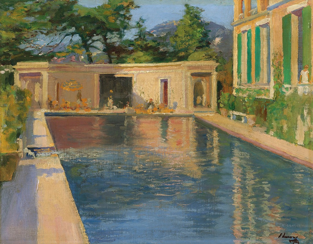 Sir John Lavery - Swimming Pool, Southern France