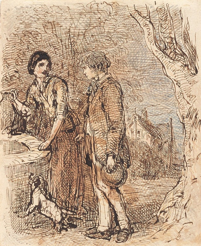 William Makepeace Thackeray - Man and woman at well