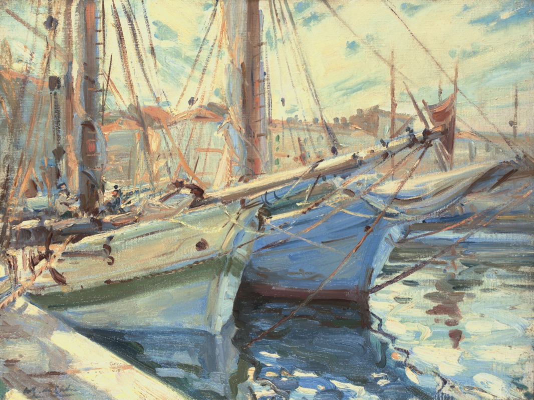 Wilfrid Gabriel de Glehn - Boats in a harbour, St Tropez