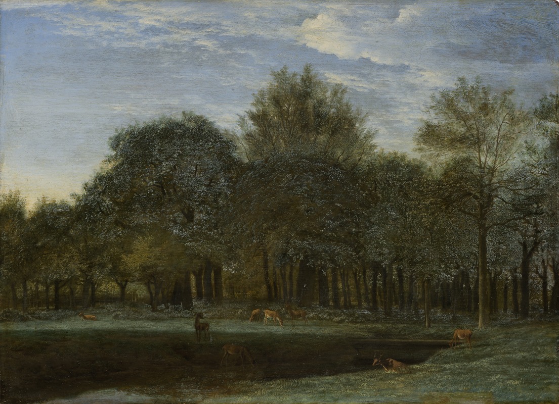 Adriaen van de Velde - Forest Clearing with Grazing Deer
