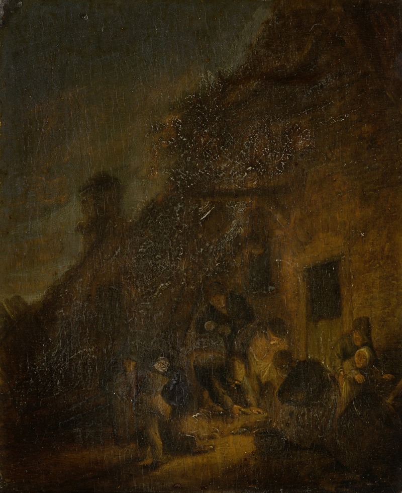 Adriaen van Ostade - Slaughtering a Pig by Torchlight