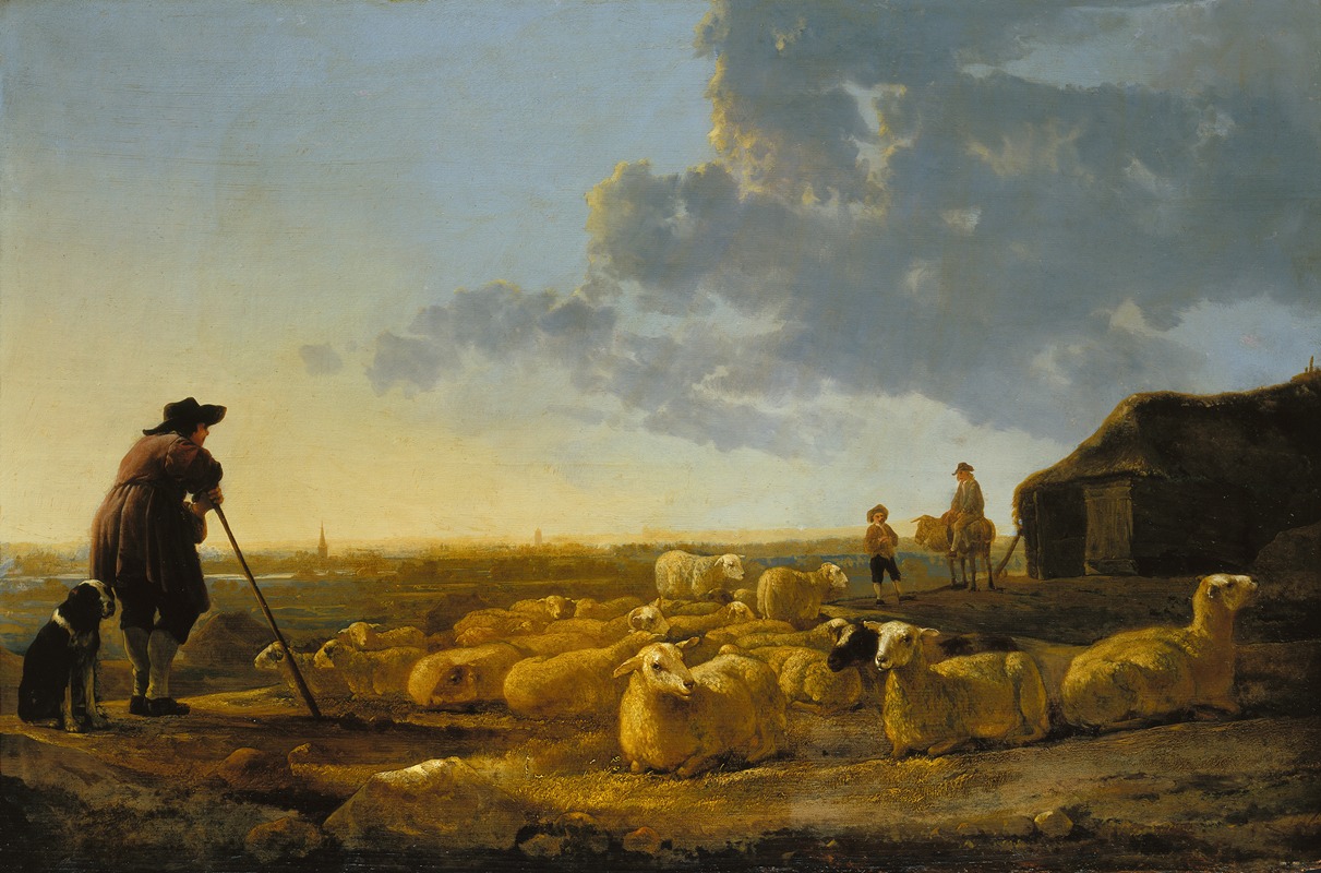 Aelbert Cuyp - Herd of Sheep at Pasture