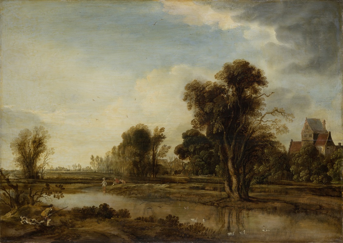 Aert van der Neer - Village Pond