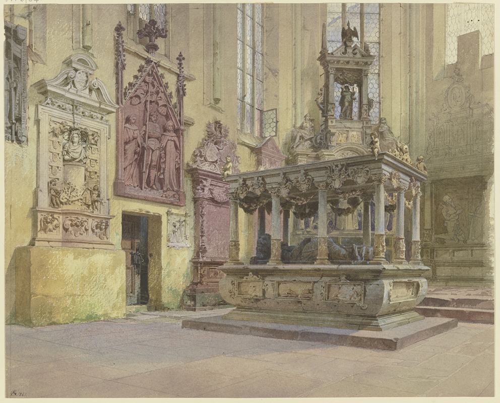 Alexander Gwinner - Blick auf das Grabmal des Grafen Ludwig von Löwenstein-Wertheim und seiner Frau Anna in der Stiftskirche St. Marien in Wertheim