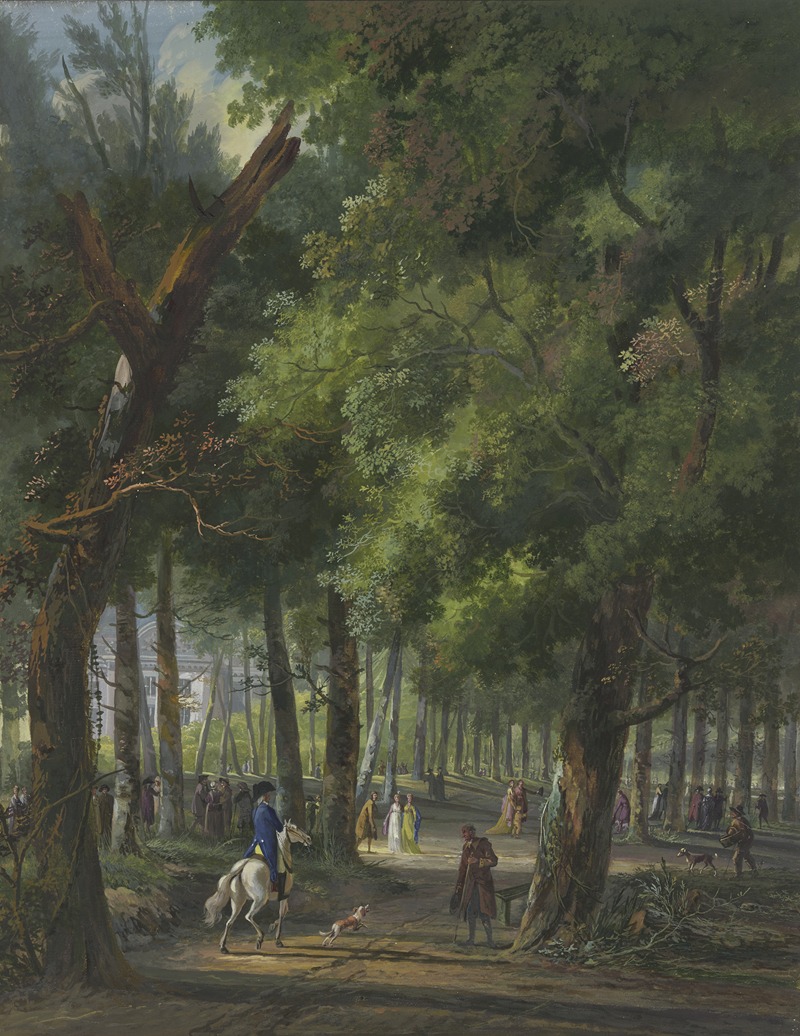 Arie Lamme - Strollers and Rider in Hague Forest