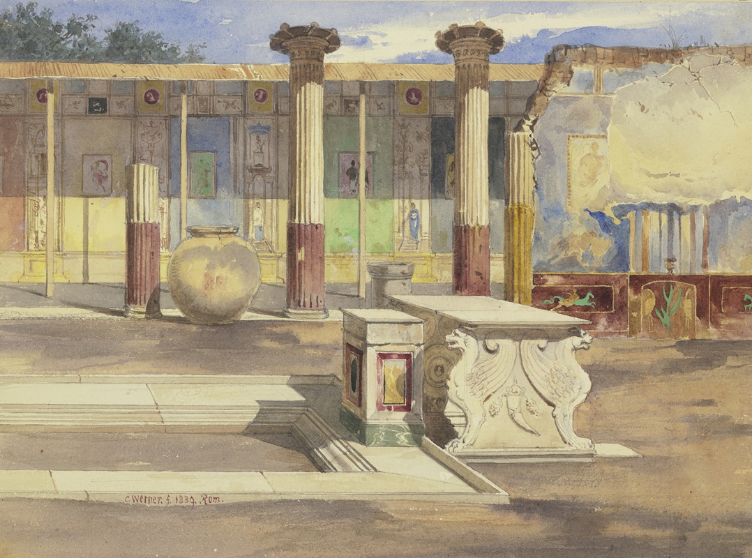 Carl Friedrich Heinrich Werner - Die Casa de Meleagro in Pompeji